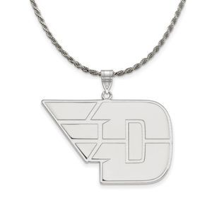 Sterling Silver U of Dayton XL Pendant Necklace - 20 Inch